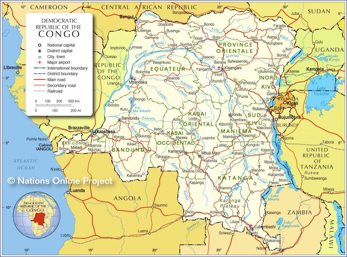 carte de la république démocratique du congo