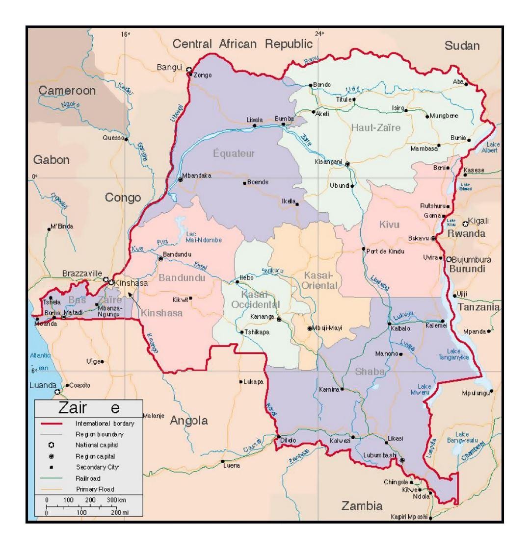 bassin du zaïre carte