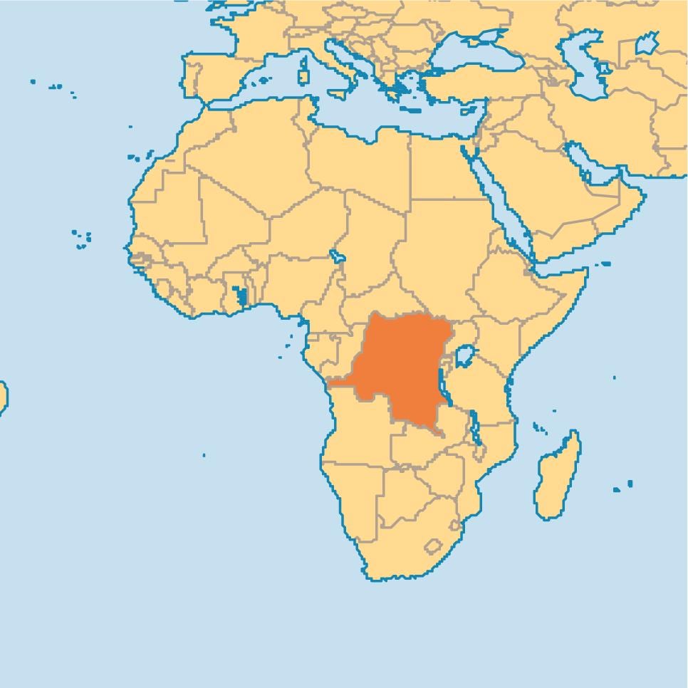 Carte du zaïre sur le monde